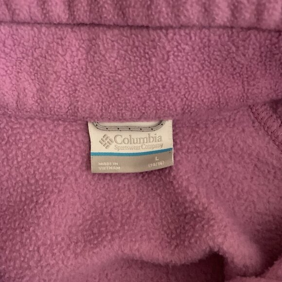 Columbia Youth Girls Fleece Zip Up Jacket Size Large 14/16 Violet Purple Lilac - Picture 7 of 11